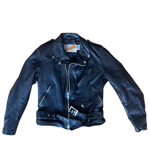 Vintage Schott NYC Black Leather Motorcycle Jacket (Circa Mid to Late 80s)